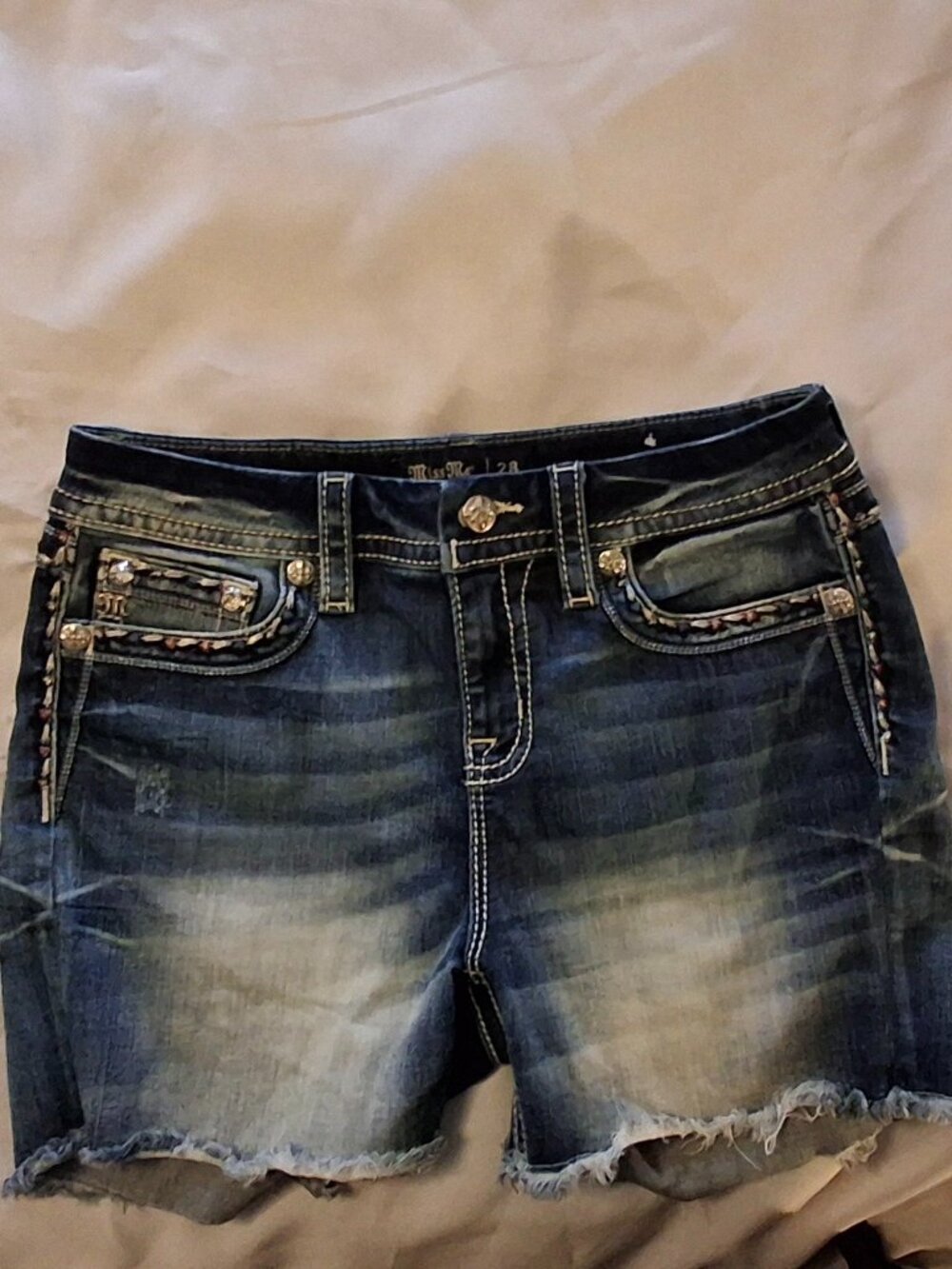 Miss Me Skinny Shorts Red White and Blue 27 (meas 28) Celebrate the 250th!